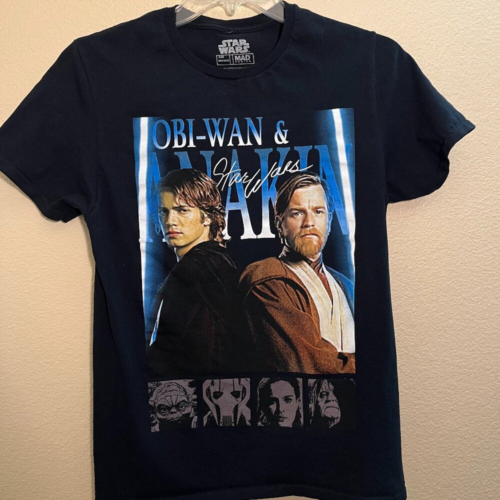 Obi Wan and Anakin Star Wars M Black T-shirt M